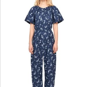 Rebecca Taylor FRANCINE FLORAL POPLIN JUMPSUIT
